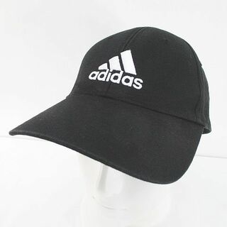 アディダス(adidas)のアディダス キャップ帽 帽子 野球帽 フリーサイズ 58cm 黒系 ブラック 綿(キャップ)