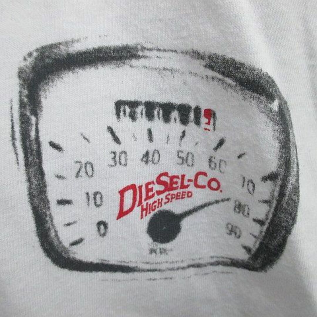 DIESEL(ディーゼル)のディーゼル 半袖 ポロシャツ カットソー L 白系 ホワイト ロゴ プリント 綿 メンズのトップス(ポロシャツ)の商品写真