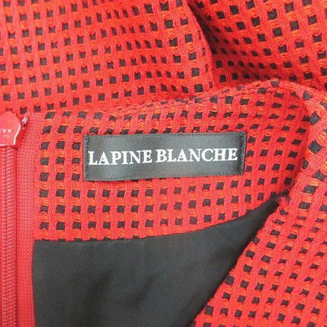 other(アザー)のLAPINE BLANCHE 半袖 膝丈 ワンピース 40 赤系 レッド 総柄 レディースのワンピース(ひざ丈ワンピース)の商品写真