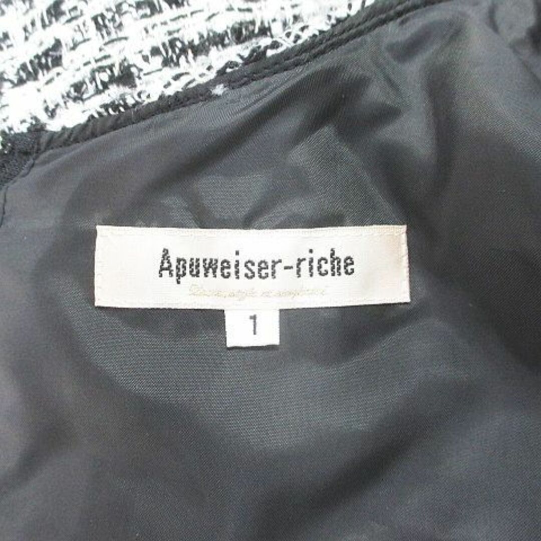 Apuweiser-riche(アプワイザーリッシェ)のApuweiser-riche 七分袖 ミニ丈 ワンピース 1 黒系 ブラック レディースのワンピース(ミニワンピース)の商品写真