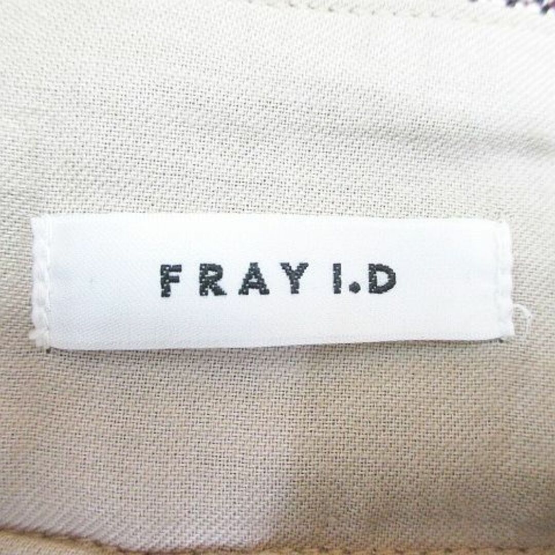 FRAY I.D(フレイアイディー)のフレイアイディー グレンチェック柄 ロング丈 ワイドパンツ ジップフライ 1 茶 レディースのパンツ(その他)の商品写真