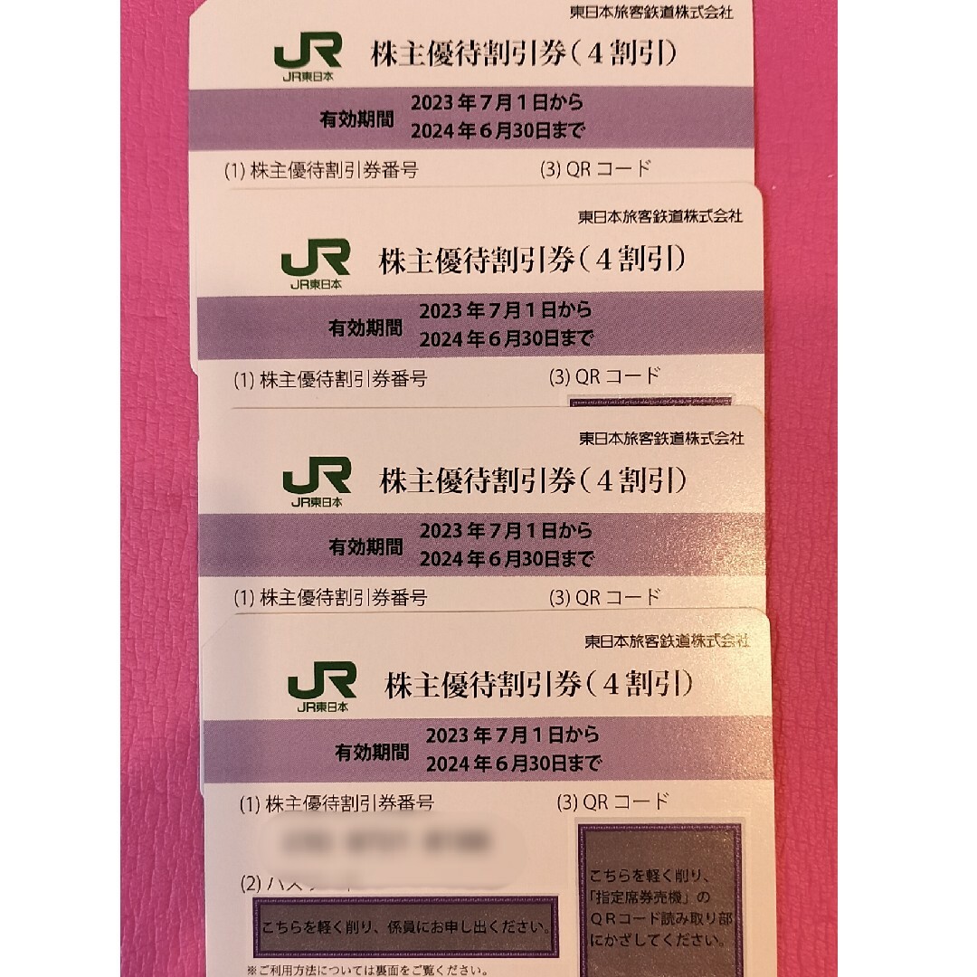 JR(ジェイアール)のJR東日本株主優待券 チケットの乗車券/交通券(鉄道乗車券)の商品写真