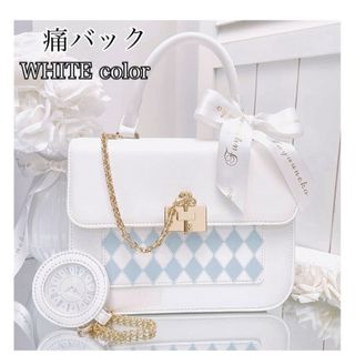 【送料込】2wayハンドバッグ 痛バック 推し活 (WHITE)(ショルダーバッグ)