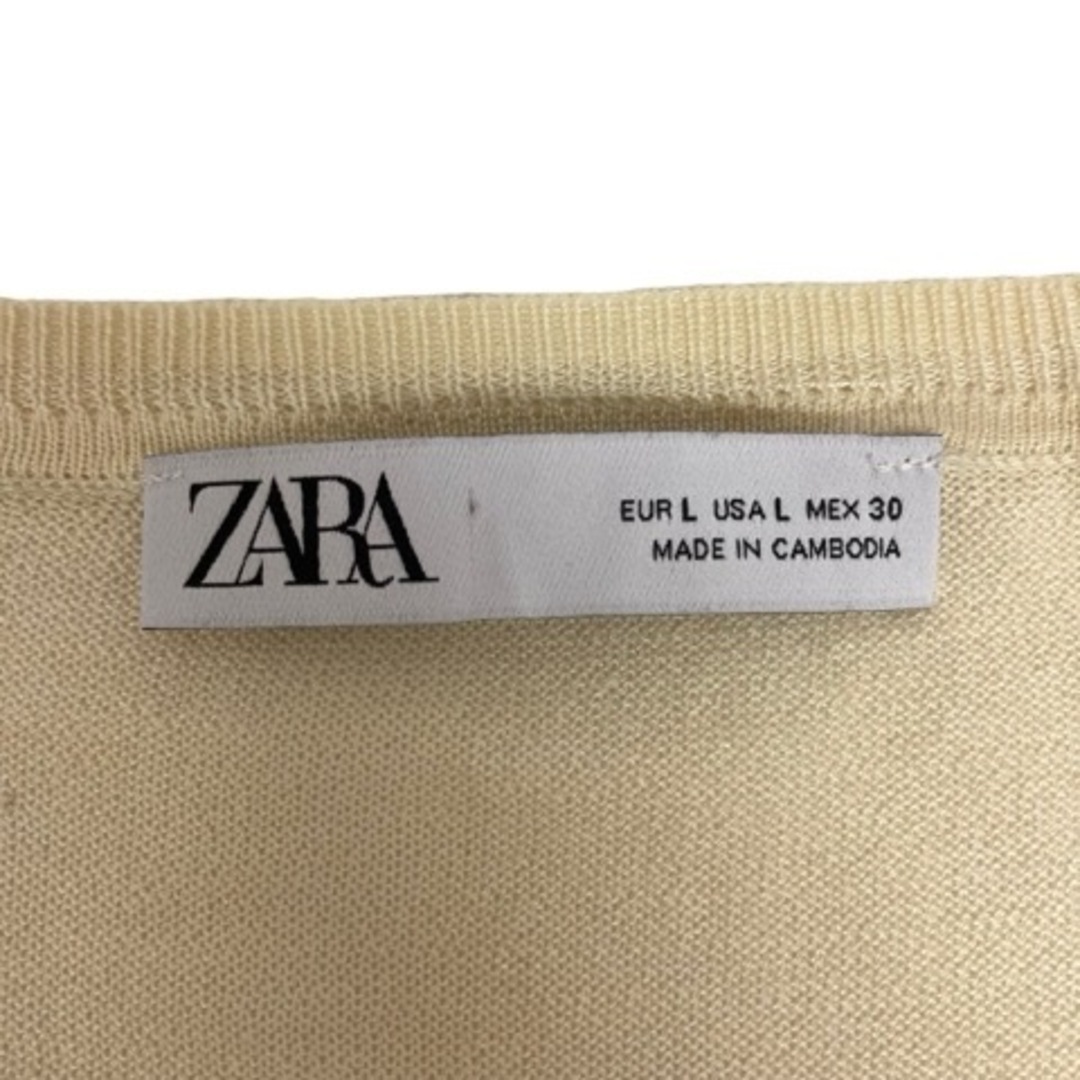 ZARA(ザラ)のザラ ZARA ニット セーター 長袖 クルーネック 無地 L アイボリー レディースのトップス(ニット/セーター)の商品写真