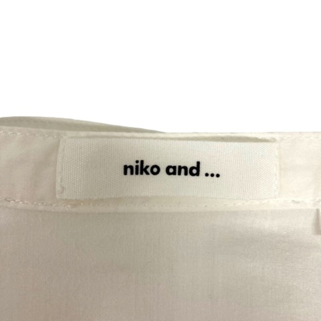 niko and...(ニコアンド)のニコアンド シャツ ブラウス レイヤード ノーカラー リボン 無地 半袖 M 白 レディースのトップス(シャツ/ブラウス(長袖/七分))の商品写真