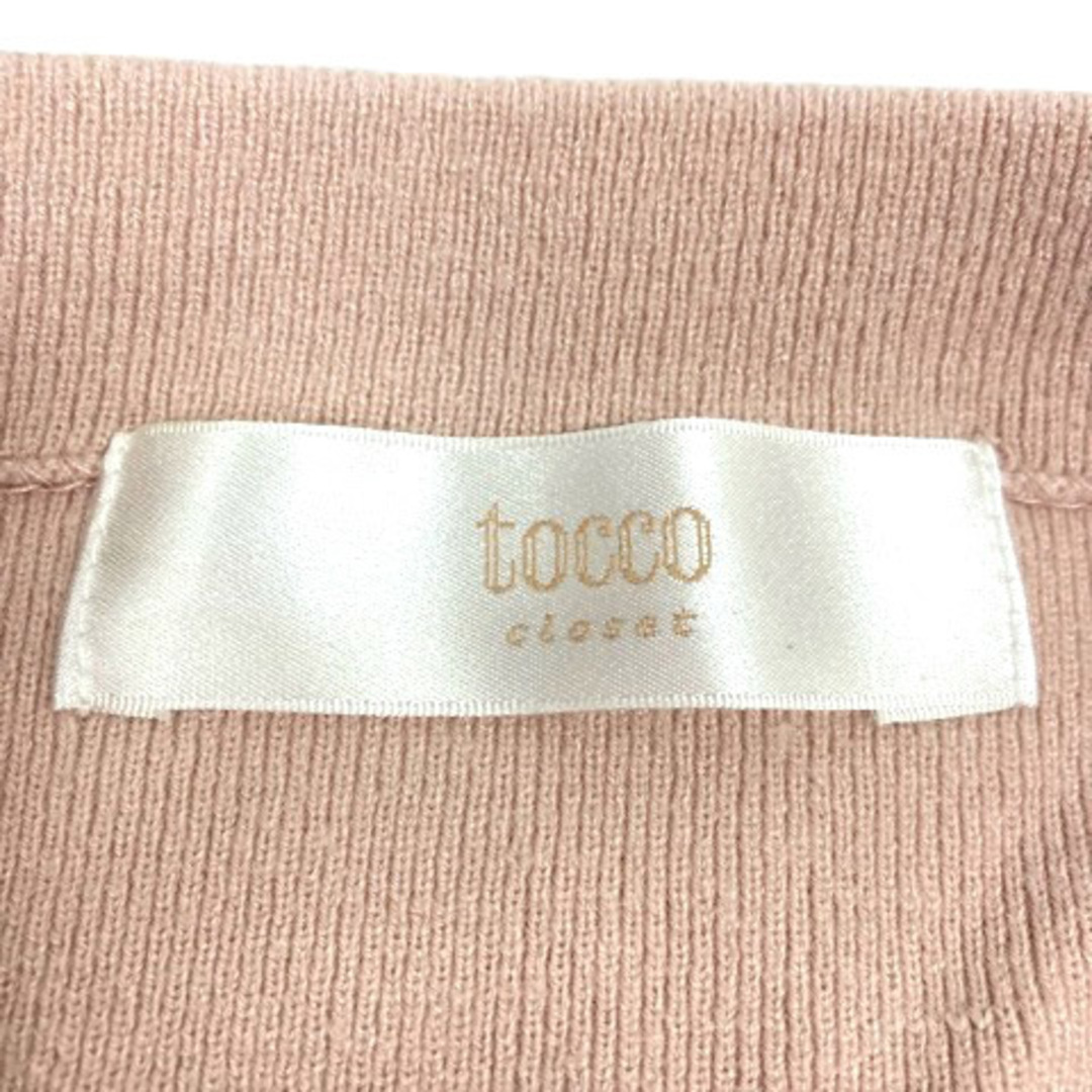 tocco(トッコ)のTOCCO closet ニット ボトルネック パール 装飾 M くすみピンク レディースのトップス(ニット/セーター)の商品写真