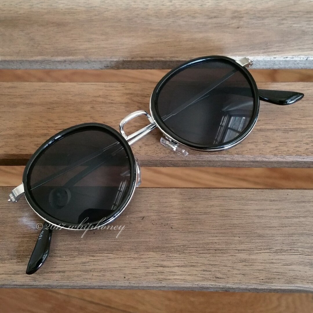 アウトレット クラシカルインナーリムだて眼鏡ブラックシルバースモークサングラス メンズのファッション小物(サングラス/メガネ)の商品写真