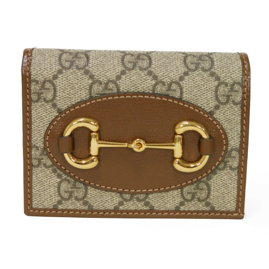 Gucci(グッチ)のGUCCI グッチ ホースビット 1955 コンパクト ウォレット ベージュ エボニー ブラウン 札入れ 小銭入れ 現行 GGスプリーム 二つ折り財布 ‎621887 92TCG 8563 レディースのファッション小物(財布)の商品写真