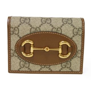 グッチ(Gucci)のGUCCI グッチ ホースビット 1955 コンパクト ウォレット ベージュ エボニー ブラウン 札入れ 小銭入れ 現行 GGスプリーム 二つ折り財布 ‎621887 92TCG 8563(財布)