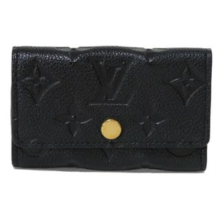 ルイヴィトン(LOUIS VUITTON)のLOUIS VUITTON ルイ・ヴィトン ミュルティクレ 6 現行 LVロゴ フラワー エンボス 6連 ブラック RFID ICチップ 新型 ビトン モノグラム アンプラント ノワール キーケース M64421(キーケース)