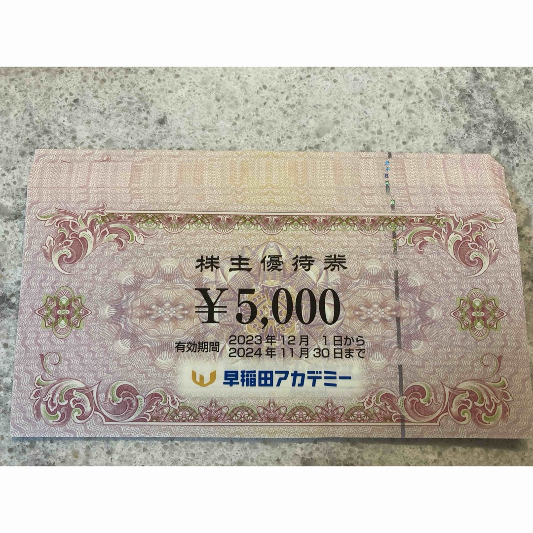 早稲田アカデミー 株主優待券 5万円 早稲田アカデミー 株主優待券 5万円