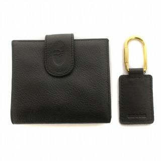 クリスチャンディオール(Christian Dior)のクリスチャンディオール ヴィンテージ 二つ折り財布 ウォレット レザー ロゴ 黒(財布)
