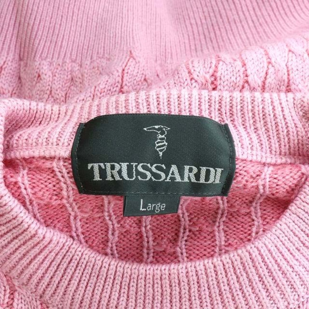 Trussardi(トラサルディ)のトラサルディ ニット セーター 長袖 コットン ワンポイント L ピンク メンズのトップス(ニット/セーター)の商品写真