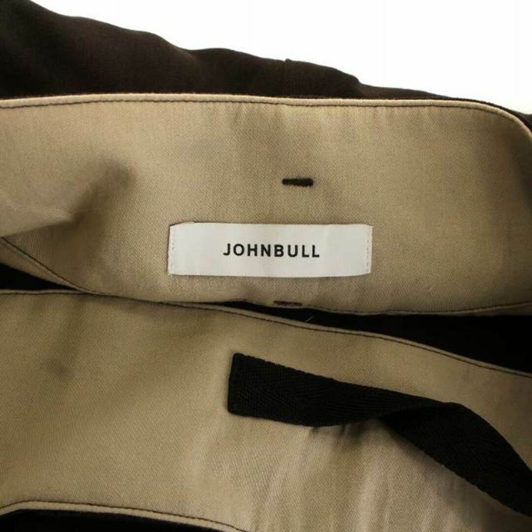 JOHNBULL(ジョンブル)のJOHNBULL テーパードパンツ ワイド ベルト付き 無地 M 茶 ブラウン メンズのパンツ(スラックス)の商品写真