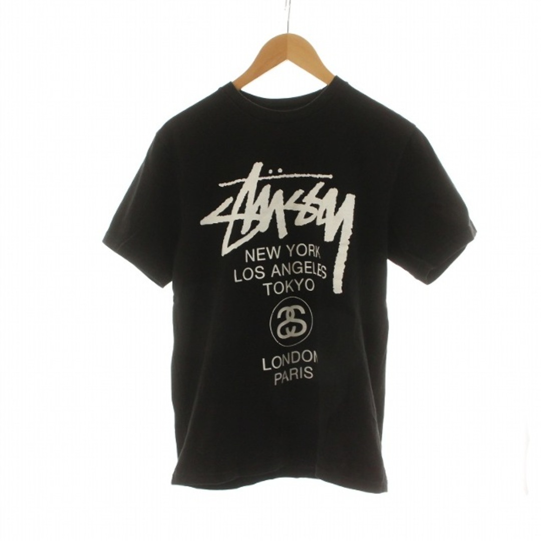 STUSSY(ステューシー)のSTUSSY ワールドツアー Tシャツ カットソー 半袖 ロゴ プリント M 黒 メンズのトップス(Tシャツ/カットソー(半袖/袖なし))の商品写真