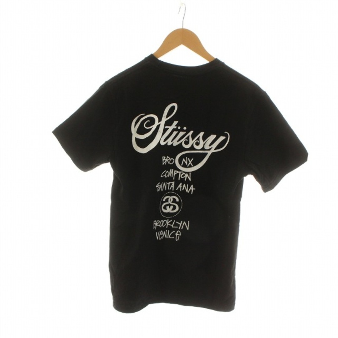 STUSSY(ステューシー)のSTUSSY ワールドツアー Tシャツ カットソー 半袖 ロゴ プリント M 黒 メンズのトップス(Tシャツ/カットソー(半袖/袖なし))の商品写真