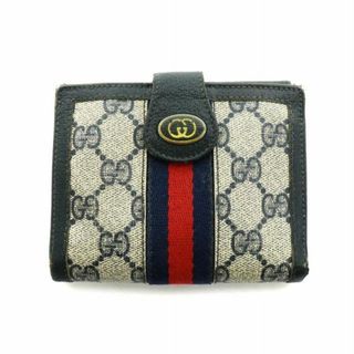 グッチ(Gucci)のGUCCI ヴィンテージ 二つ折り財布 ウォレット GG柄 シェリーライン ロゴ(折り財布)