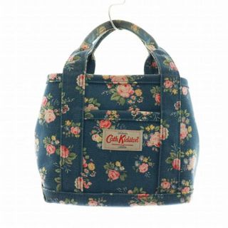 キャスキッドソン(Cath Kidston)のキャスキッドソン ミニトートバッグ ハンド デニム調 キャンバス 花柄 ロゴ 青(カットソー(半袖/袖なし))