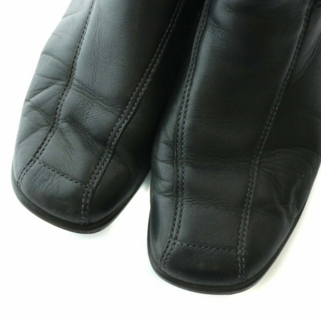 other(アザー)のエコー ショートブーツ レザー スクエアトゥ サイドファスナー 23.5cm 黒 レディースの靴/シューズ(ブーツ)の商品写真