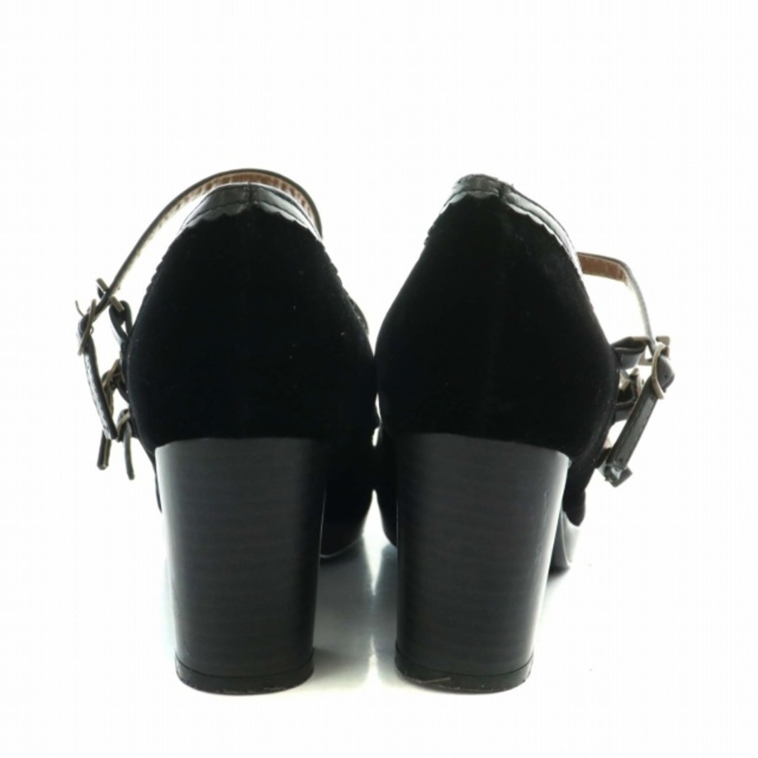 axes femme(アクシーズファム)のアクシーズファム パンプス ベロア ストラップ リボン L 24.5cm 黒 レディースの靴/シューズ(ハイヒール/パンプス)の商品写真