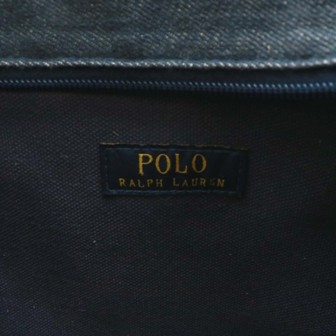 POLO RALPH LAUREN(ポロラルフローレン)のポロ ラルフローレン トートバッグ ハンド デニム キャンバス ロゴ 刺繍 紺 レディースのバッグ(トートバッグ)の商品写真