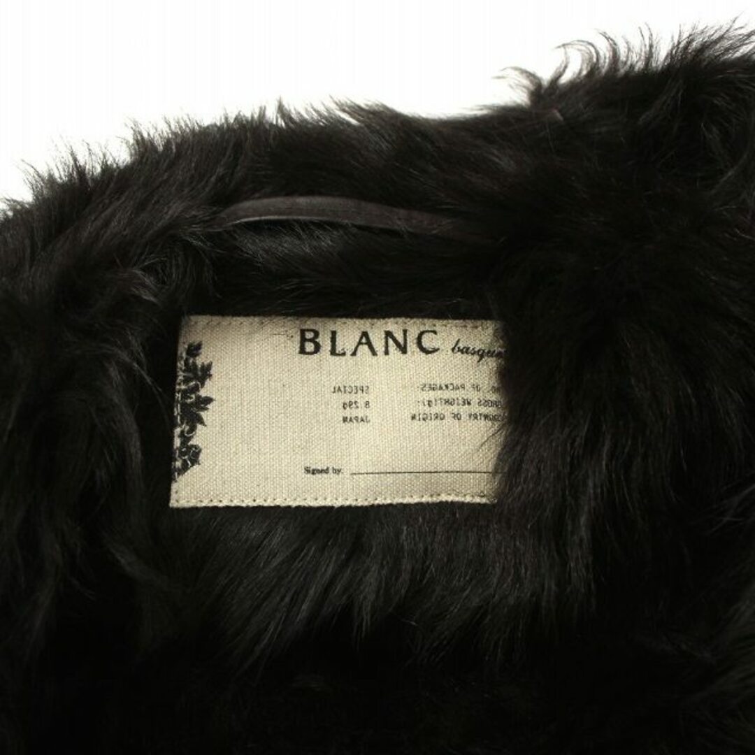 blanc basque(ブランバスク)のブランバスク ムートンコート ファーコート レザー 毛皮 パッチワーク 38 M レディースのジャケット/アウター(ムートンコート)の商品写真