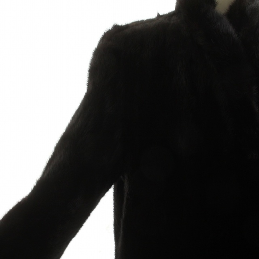 other(アザー)のノーブランド品 毛皮コート ダークミンクファー 逆毛 ロング 13 XL 黒 レディースのジャケット/アウター(毛皮/ファーコート)の商品写真