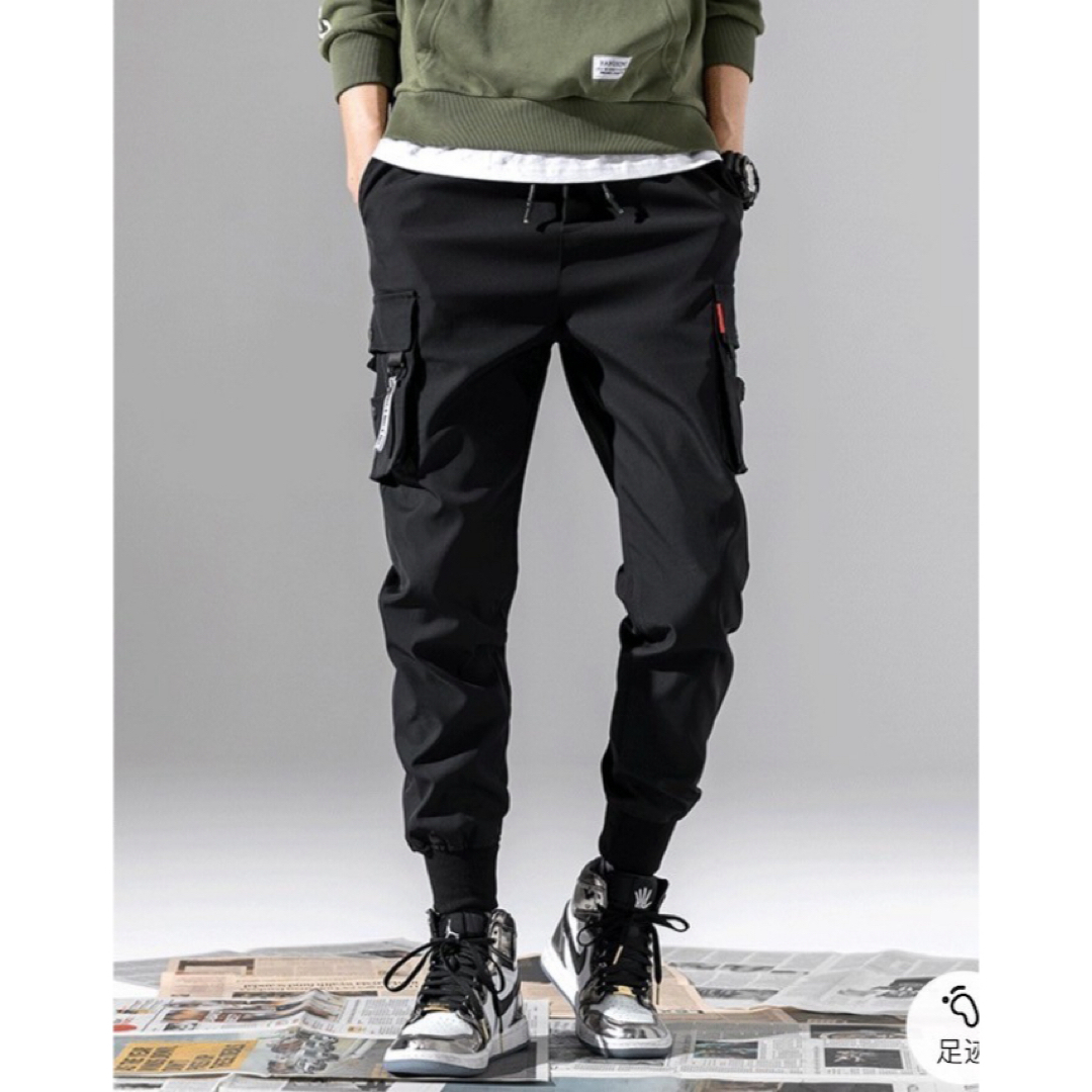 【新品・未使用】メンズ 4XL カーゴパンツ ワークパンツ ゆったり ブラック メンズのパンツ(ワークパンツ/カーゴパンツ)の商品写真