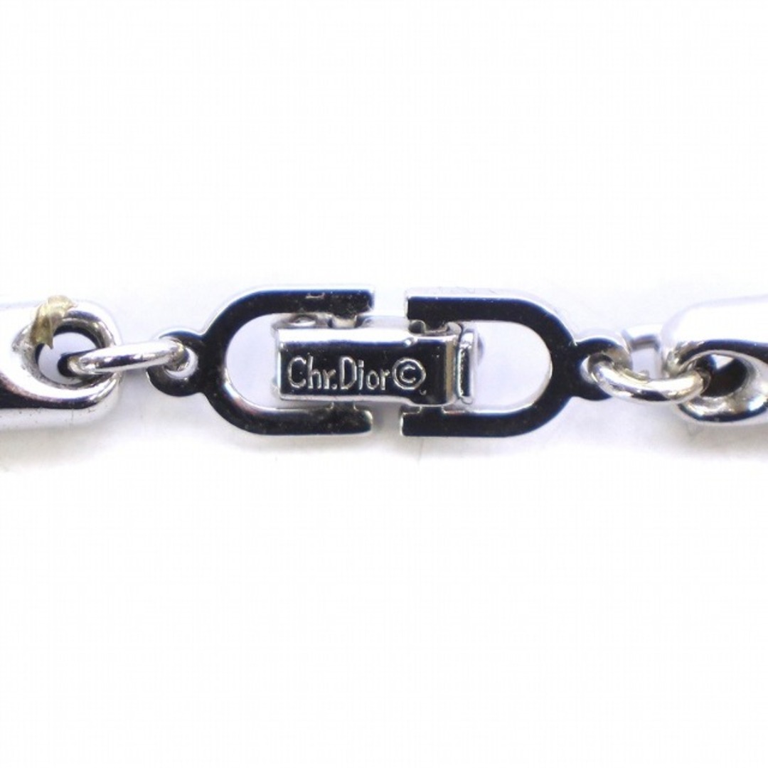 Christian Dior(クリスチャンディオール)のクリスチャンディオール ネックレス ツイストチェーン シルバーカラー 黒 レディースのアクセサリー(ネックレス)の商品写真