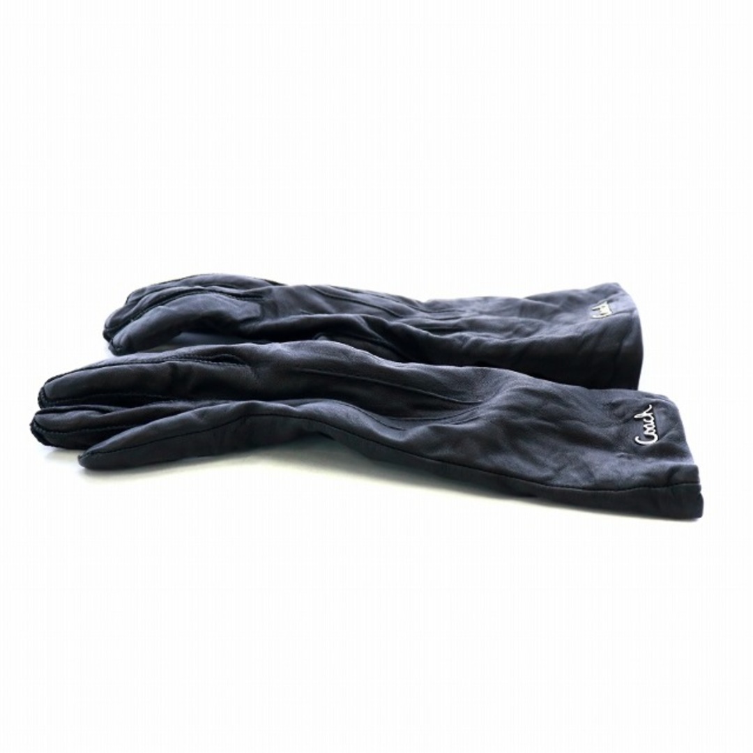 COACH(コーチ)のコーチ 手袋 グローブ 防寒 五本指 スリム ラムレザー カシミヤ ロゴ 7 黒 レディースのファッション小物(手袋)の商品写真