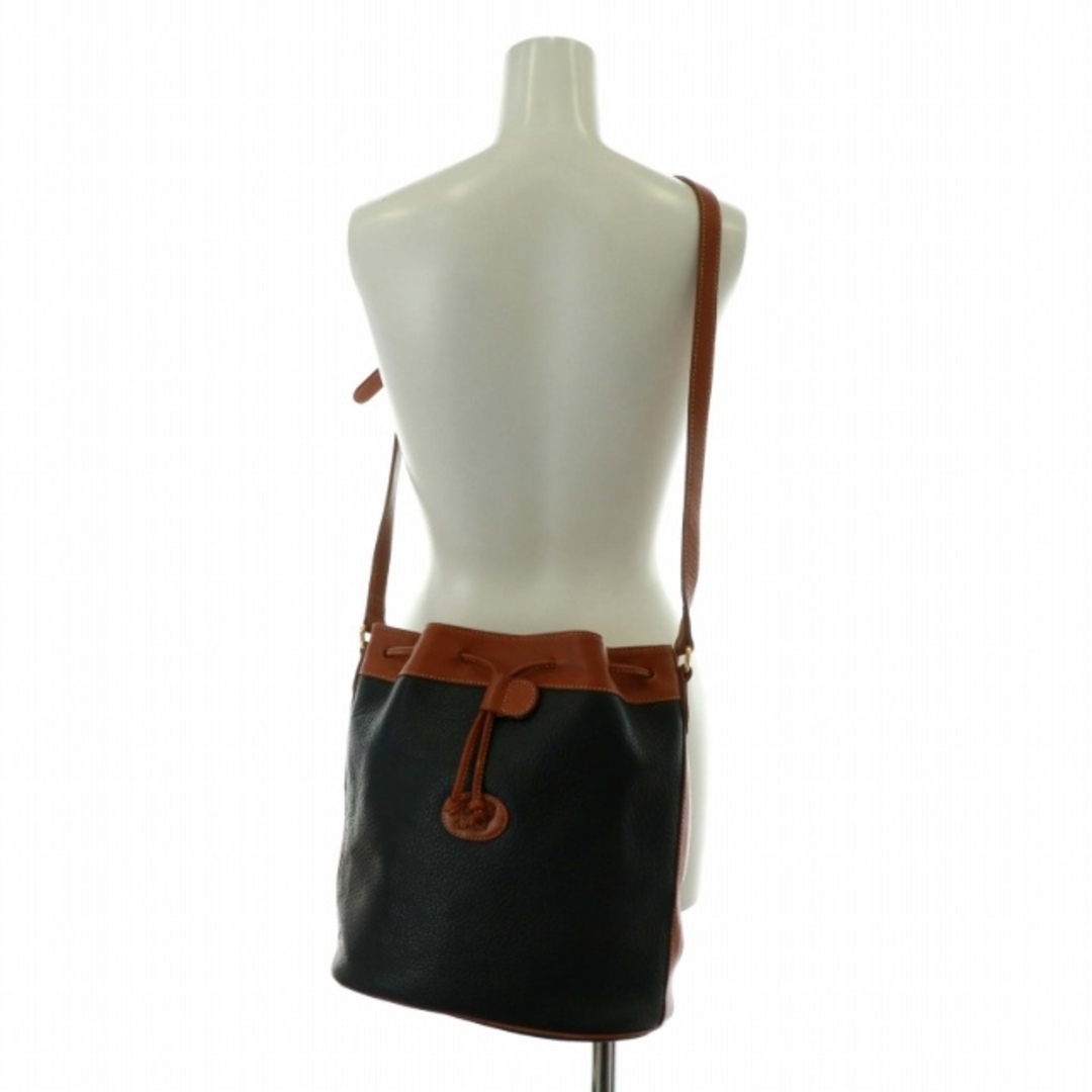 NINA RICCI(ニナリッチ)のニナリッチ ハンドバッグ ショルダー 巾着 2WAY レザー ロゴ 黒 茶色 レディースのバッグ(ハンドバッグ)の商品写真