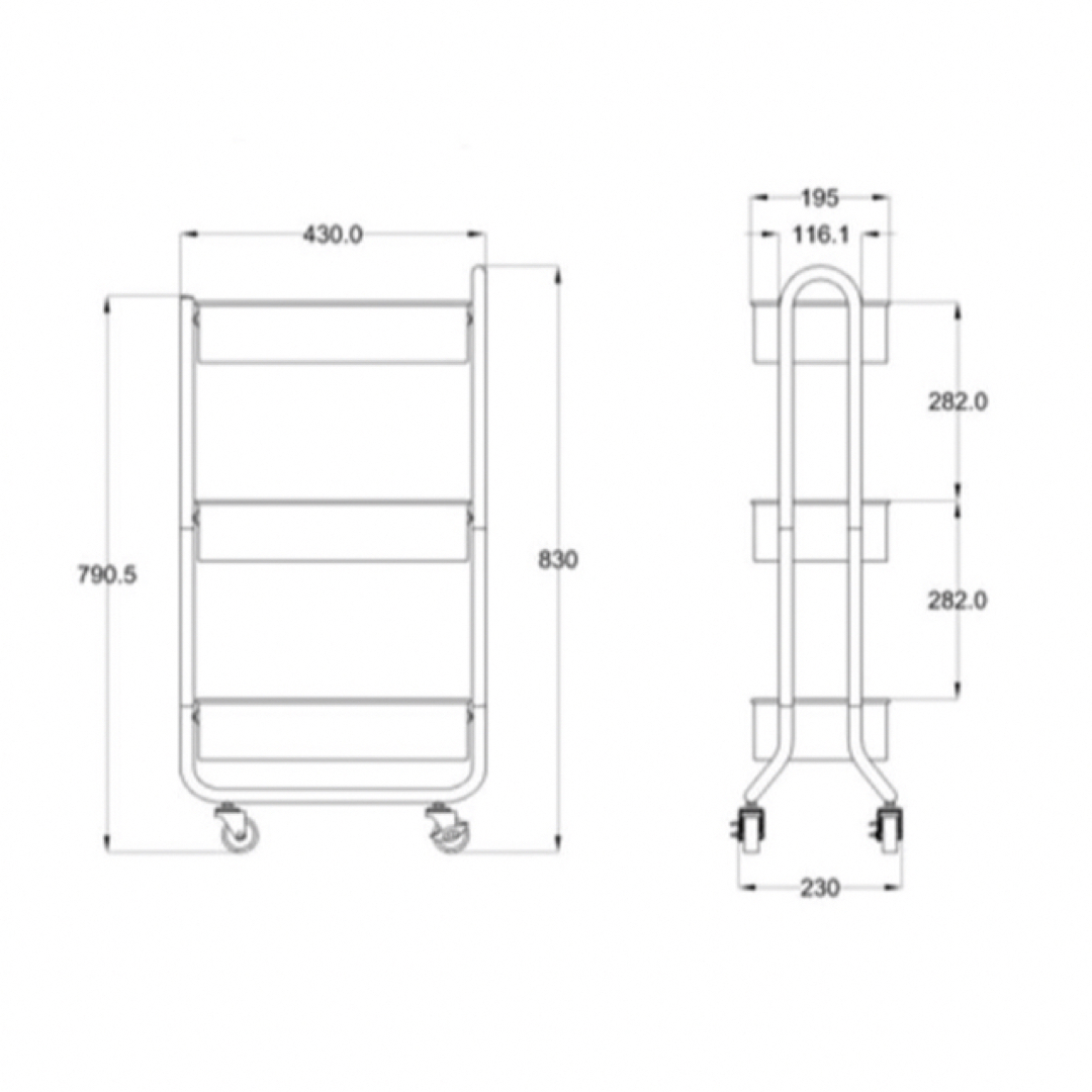 組立式　スリムキッチンワゴン　ホワイト インテリア/住まい/日用品の収納家具(キッチン収納)の商品写真