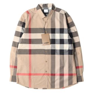 バーバリー(BURBERRY)の新品 BURBERRY バーバリー シャツ サイズ:XL メガチェック ストレッチ ブロード ドレスシャツ 現行タグ 長袖 フォーマル ノバチェック ベージュ トップス カジュアルシャツ【メンズ】(シャツ)