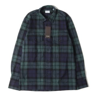 バグッタ(BAGUTTA)の新品 Bagutta バグッタ シャツ サイズ:XS 20AW ブラックウォッチ チェック ヘビーフランネル 長袖シャツ CPO グリーン ネイビー トップス カジュアルシャツ【メンズ】(シャツ)