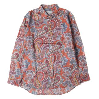 美品 ETRO エトロ シャツ サイズ:L ペイズリー カッタウェイカラー ドレスシャツ 長袖 総柄 オレンジ マルチカラー イタリア製 トップス カジュアルシャツ【メンズ】【中古】