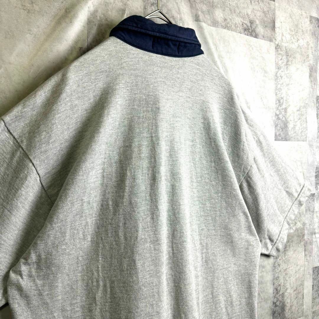 FRED PERRY(フレッドペリー)の美品 フレッドペリー スウェット ポロシャツ 半袖 刺繍ロゴ  グレー L メンズのトップス(ポロシャツ)の商品写真
