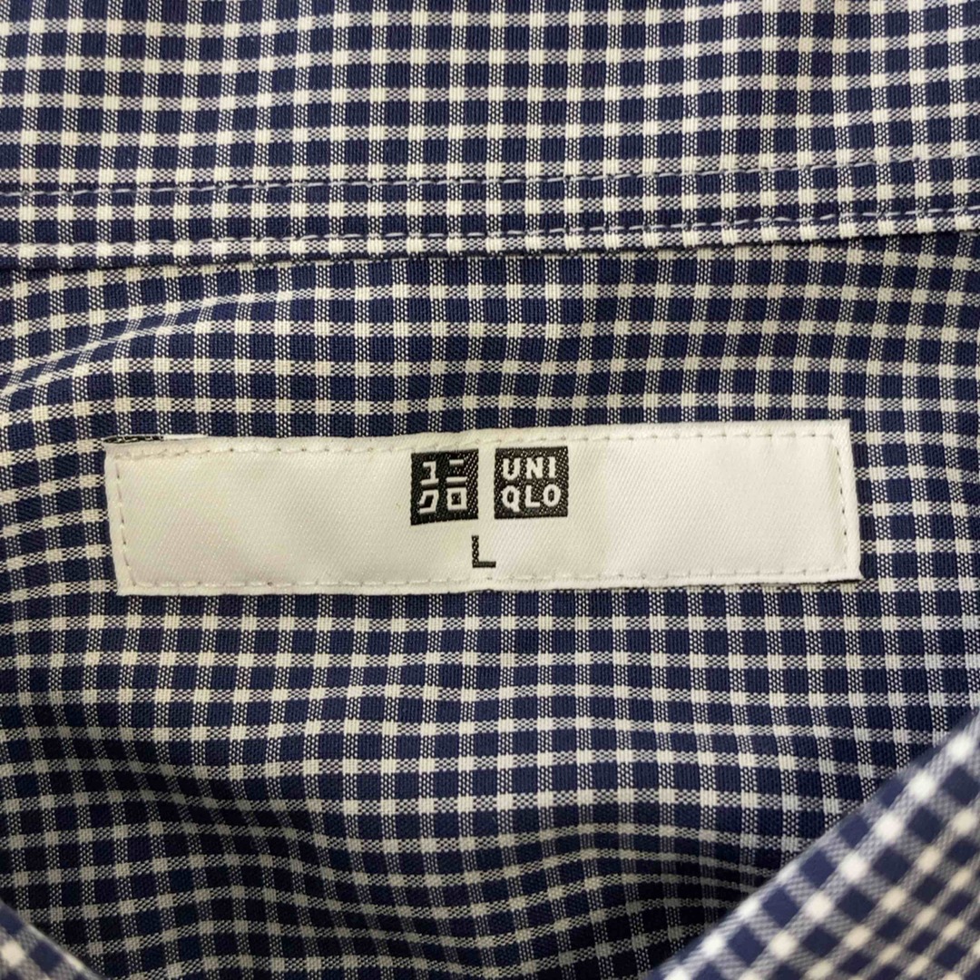 UNIQLO(ユニクロ)のUNIQLO ユニクロ メンズ 長袖シャツ チェック柄 ネイビー tk メンズのトップス(シャツ)の商品写真