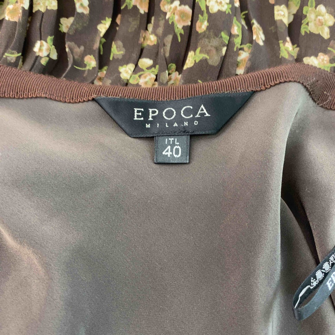 Epoca エポカ 花柄 プリーツ ブラウン レディース ひざ丈スカート レディースのスカート(ひざ丈スカート)の商品写真