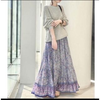 ドゥーズィエムクラス(DEUXIEME CLASSE)のBLUE BOHEME　Cotton Tiered Skirt(ロングスカート)