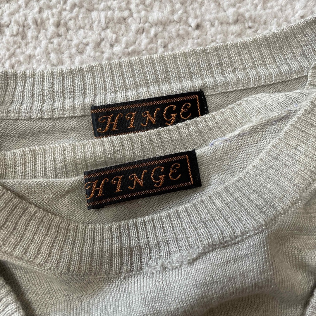 HINGE 長袖、半袖　アンサンブル　ニット　トップス　グレー　Lサイズ レディースのトップス(アンサンブル)の商品写真