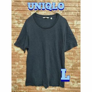 ユニクロ(UNIQLO)のUNIQLO ユニクロ メンズ クルーネック 半袖Tシャツ ネイビー L(Tシャツ/カットソー(半袖/袖なし))