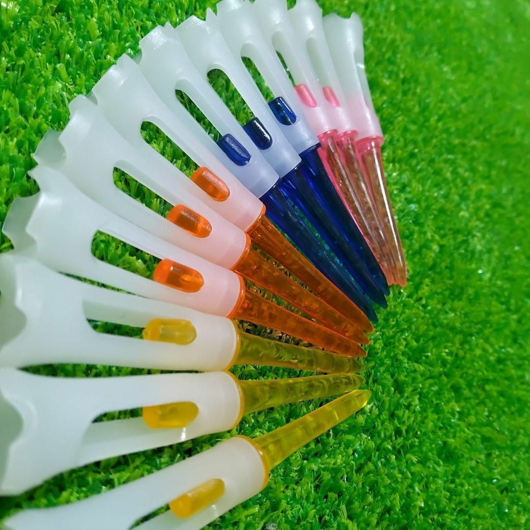 ゴルフティー ロング 12本セット 83㍉ 4ツ爪 プラスチック マルチカラー スポーツ/アウトドアのゴルフ(その他)の商品写真