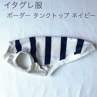 ハンドメイド イタグレ服　タンクトップ ボーダー ネイビー　オーダーページ(ペット服/アクセサリー)