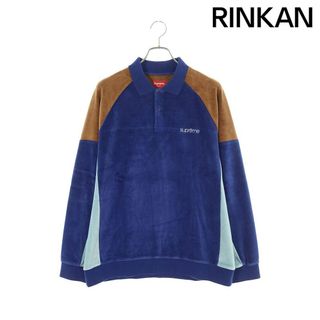 シュプリーム(Supreme)のシュプリーム  22AW  Paneled Velour L/S Polo パネルベロアポロ長袖カットソー メンズ M(Tシャツ/カットソー(七分/長袖))