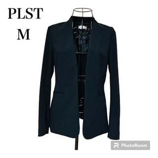 プラステ(PLST)の美品　PLSTプラステ ノーカラージャケット　ブラックM   (ノーカラージャケット)