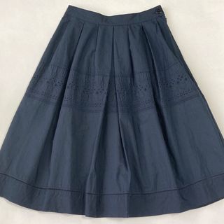 MACKINTOSH PHILOSOPHY - マッキントッシュ フィロソフィー 濃紺 コットン膝丈刺繍スカート ネイビー 34