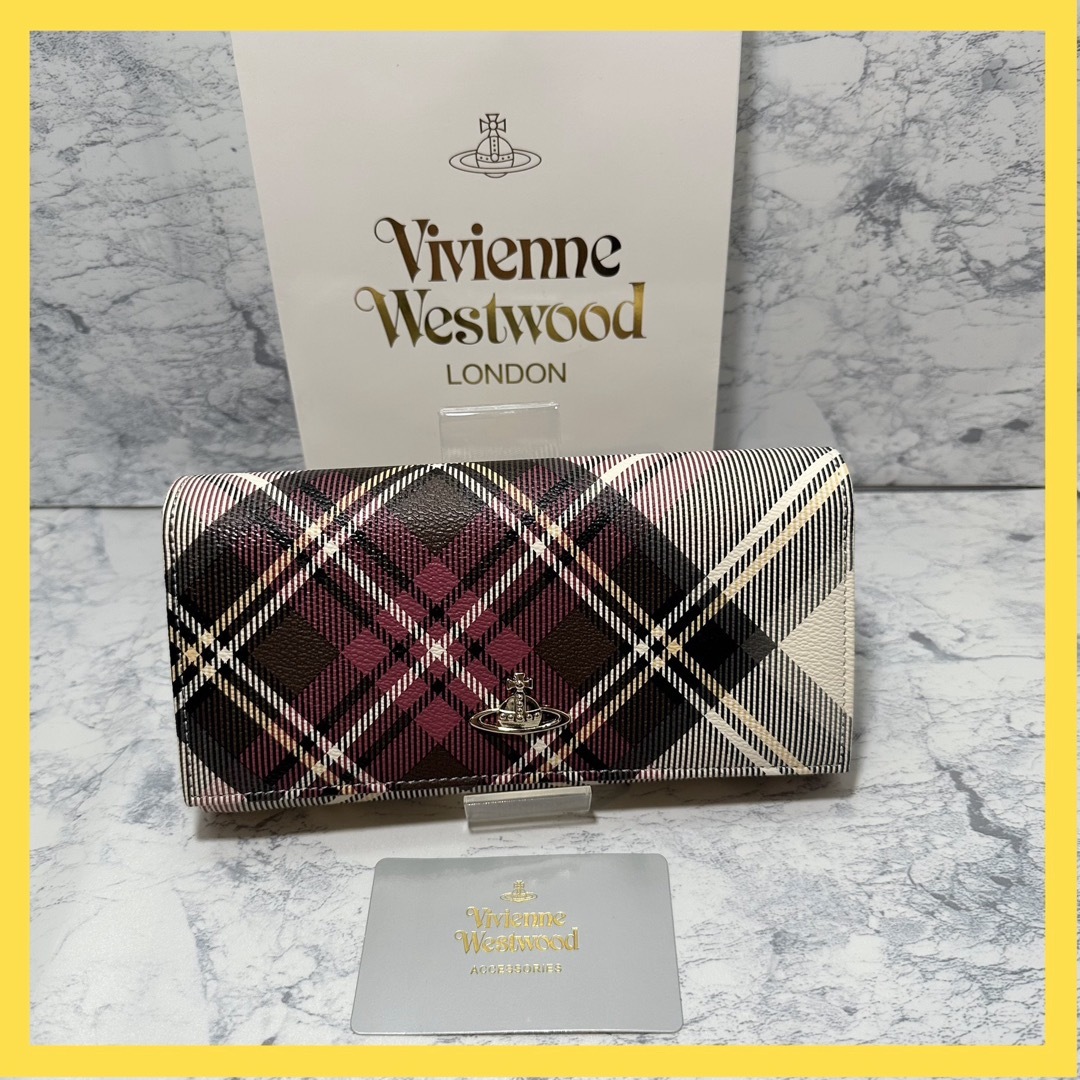 Vivienne Westwood(ヴィヴィアンウエストウッド)の【おすすめ‼︎】Vivienne Westwood 長財布　ホワイト　チェック レディースのファッション小物(財布)の商品写真