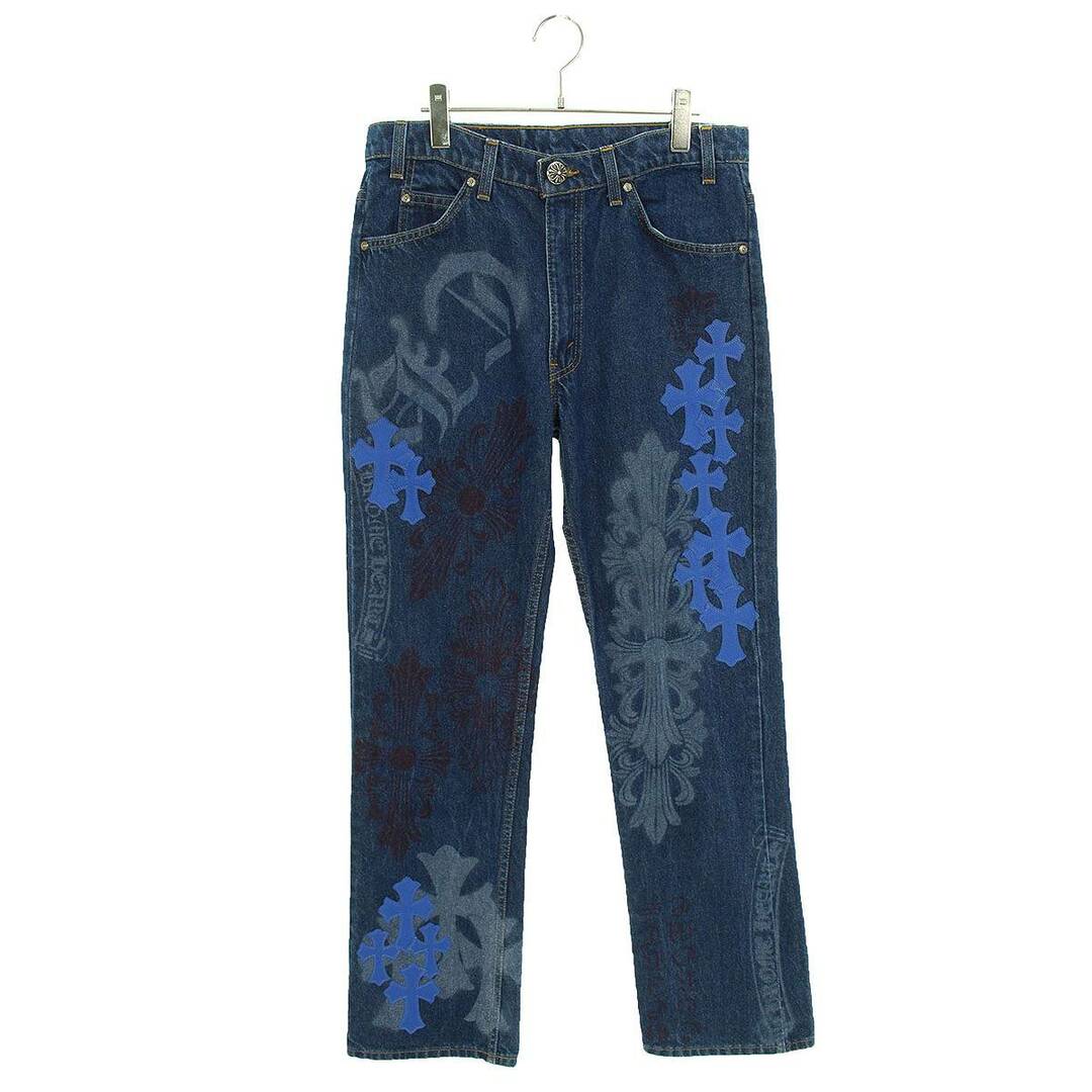 Chrome Hearts(クロムハーツ)のクロムハーツ  STENCIL DENIM/ステンシル ペイントデザインクロスパッチ付きデニムパンツ メンズ 31インチ メンズのパンツ(デニム/ジーンズ)の商品写真