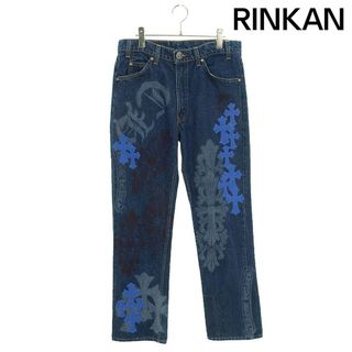 クロムハーツ(Chrome Hearts)のクロムハーツ  STENCIL DENIM/ステンシル ペイントデザインクロスパッチ付きデニムパンツ メンズ 31インチ(デニム/ジーンズ)