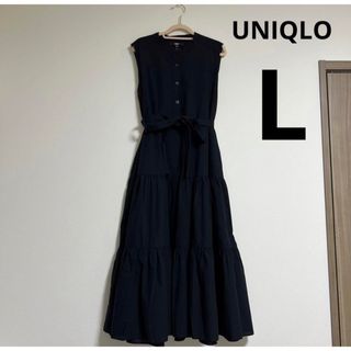 ユニクロ(UNIQLO)のUNIQLO ユニクロ ワンピース フリル リボン(ロングワンピース/マキシワンピース)